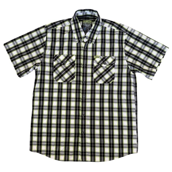 DIXXON Other - Dixxon Flannel Co. The Deuce Short Sleeve Plaid Shirt Mens Size L Green / White